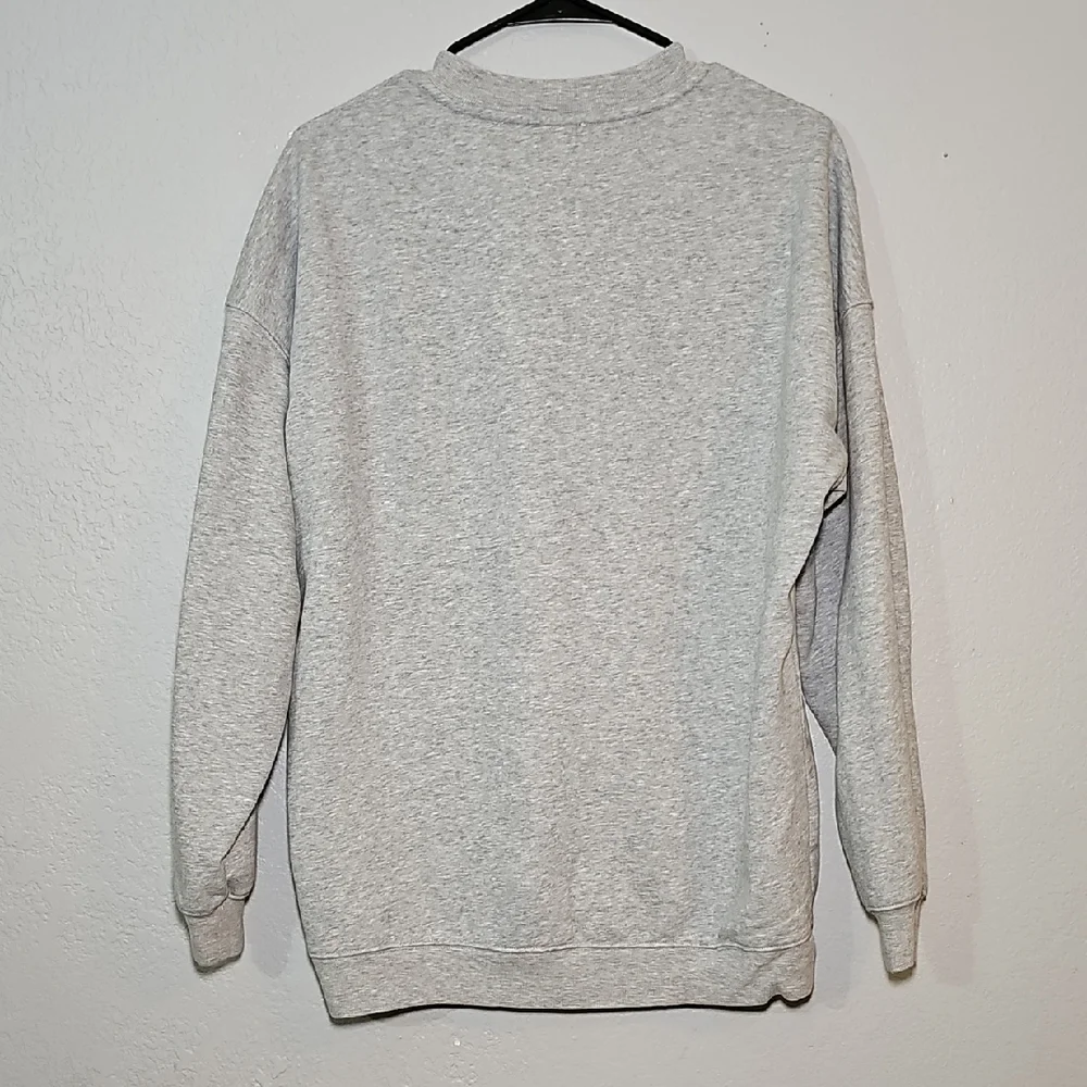 Pink Lily Light Gray "Football" Pullover, Womens Medium, Oversized - Picture 5 of 5
